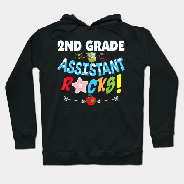 2nd Grade Assistant Rocks Second Teacher Back To School Hoodie by FONSbually